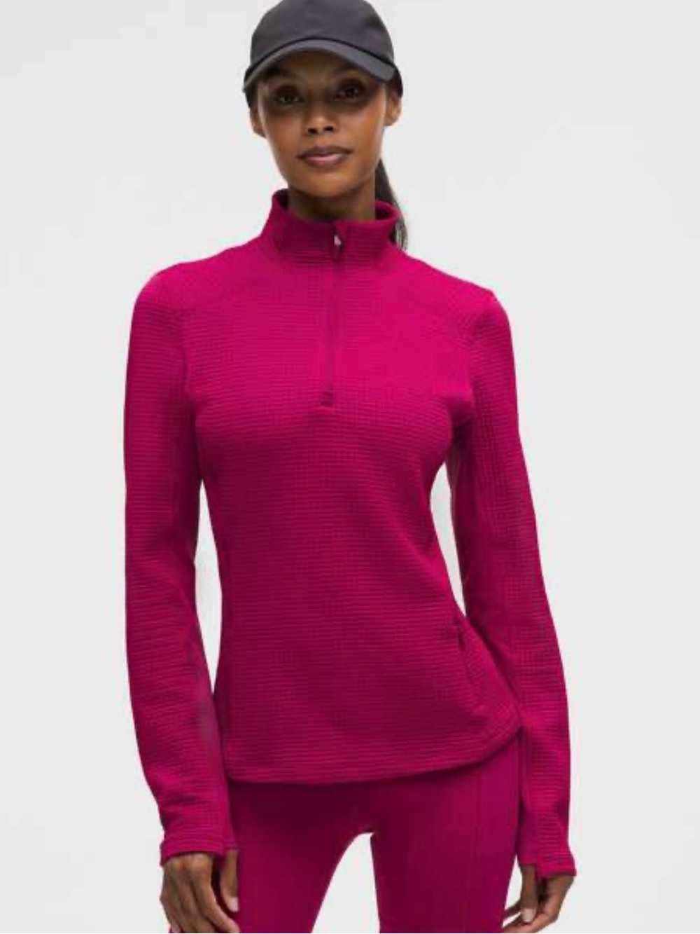 Women's Fitted Half-Zip Thermal Top - Magenta